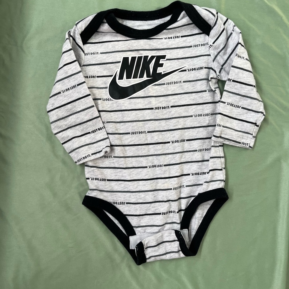 Nike Striped Black and White Baby Bodysuit